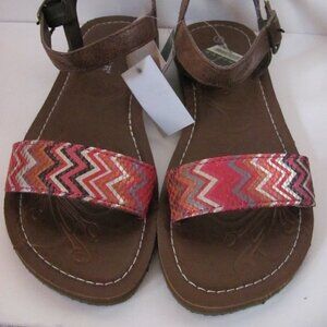 Roper Ladies Aztec Printed Slide Sandals Brand New In Box Buckle Closu…